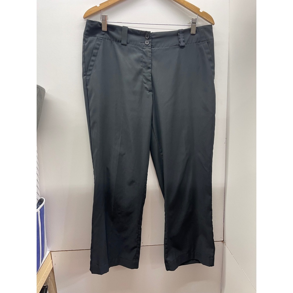 Nike Golf Dri-FIT Black Pants Womens Size 12 Straight Leg Trousers Activewear